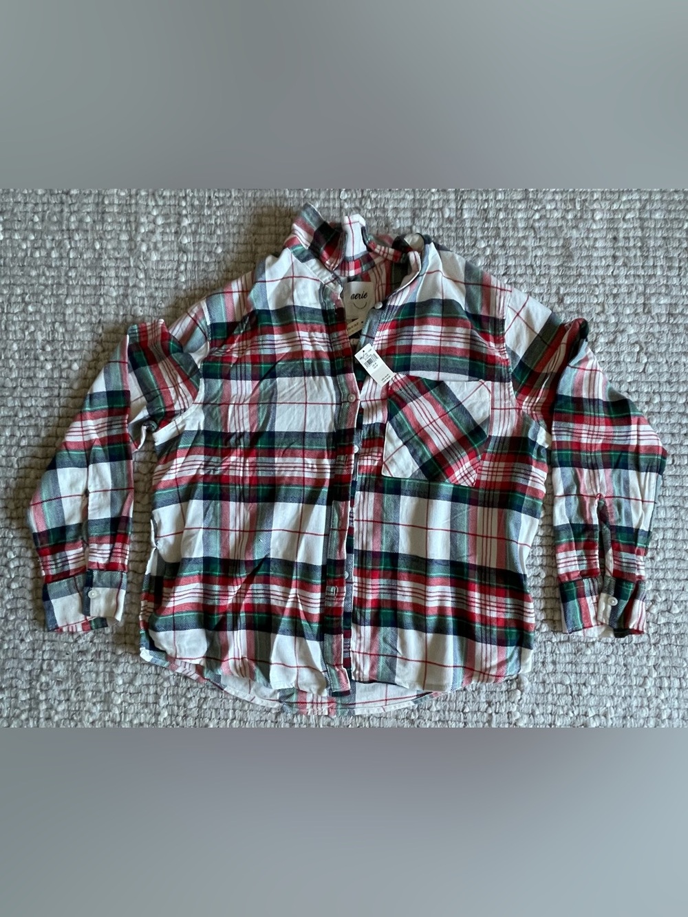 Women’s Plaid Button-Front Shirt - Red & Green
